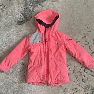 Orage girls ski snow jacket size XS 7 in a coral peach color